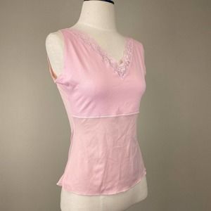NEW Spanx Hide & Sleek V Neck Lace Accent Sleeveless Shapewear Tank Size Large